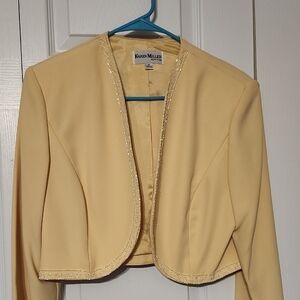 Karen Millen Yellow Cropped Jacket Blazers & Suit Jackets
